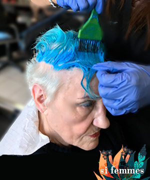 Couleur teinte cheveux bleus jacqueline Le Nedic Tavert - si femmes 